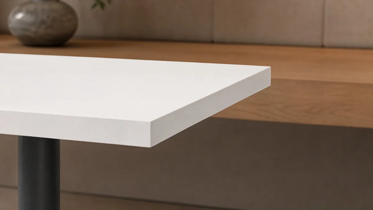 Solid surface top — corner detail