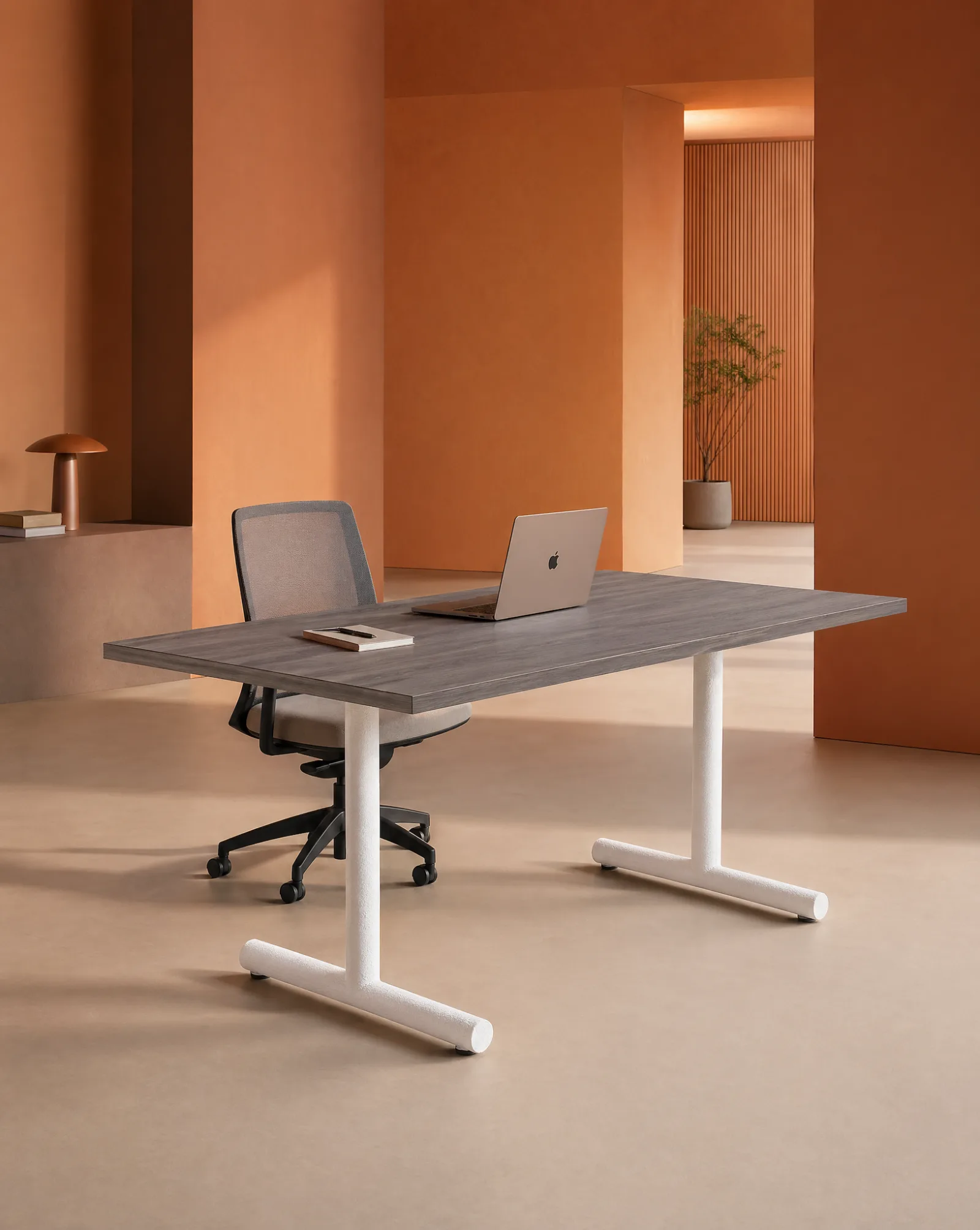Foundation training table in a warm orange room