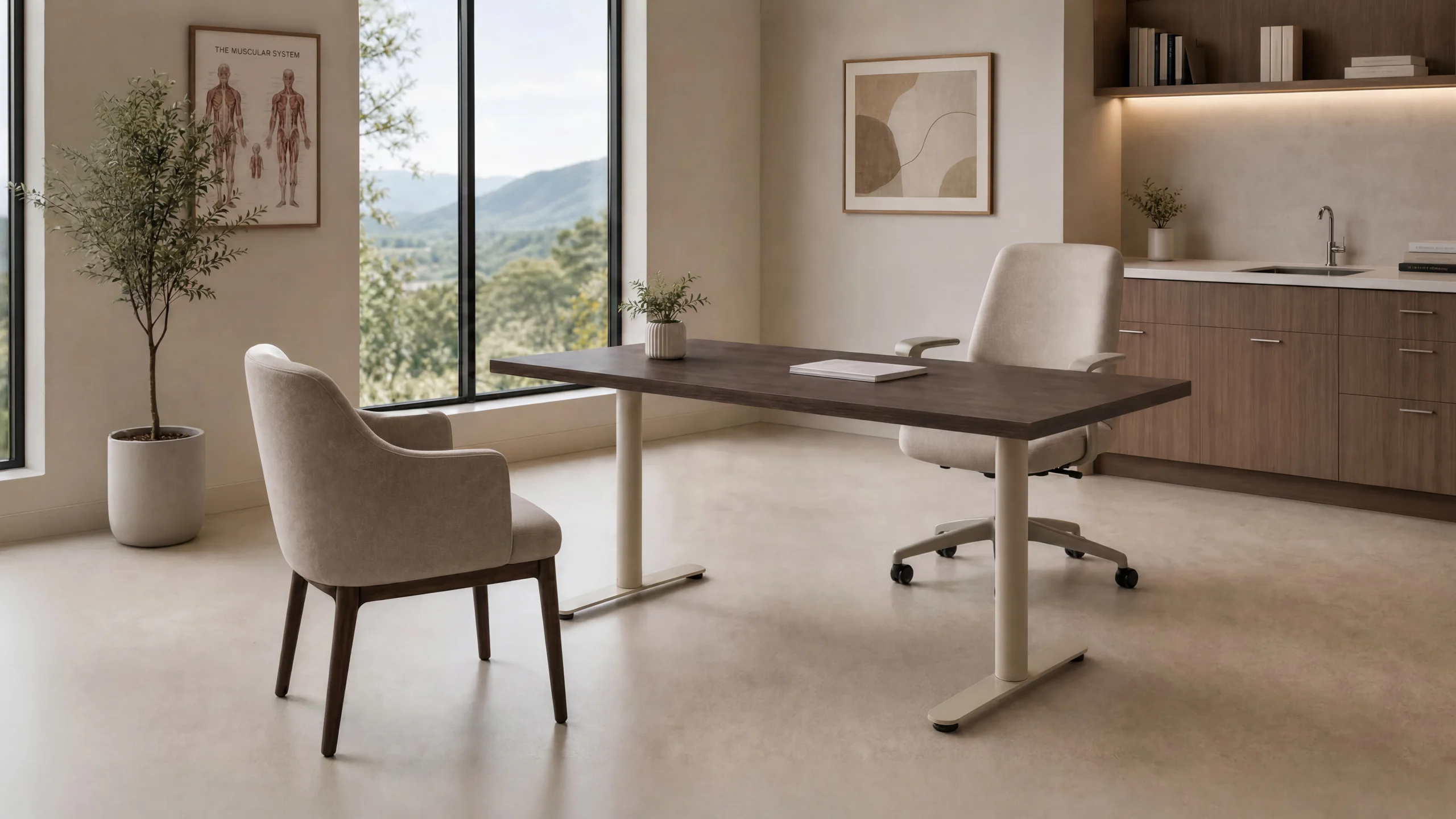 Surge table in a styled room