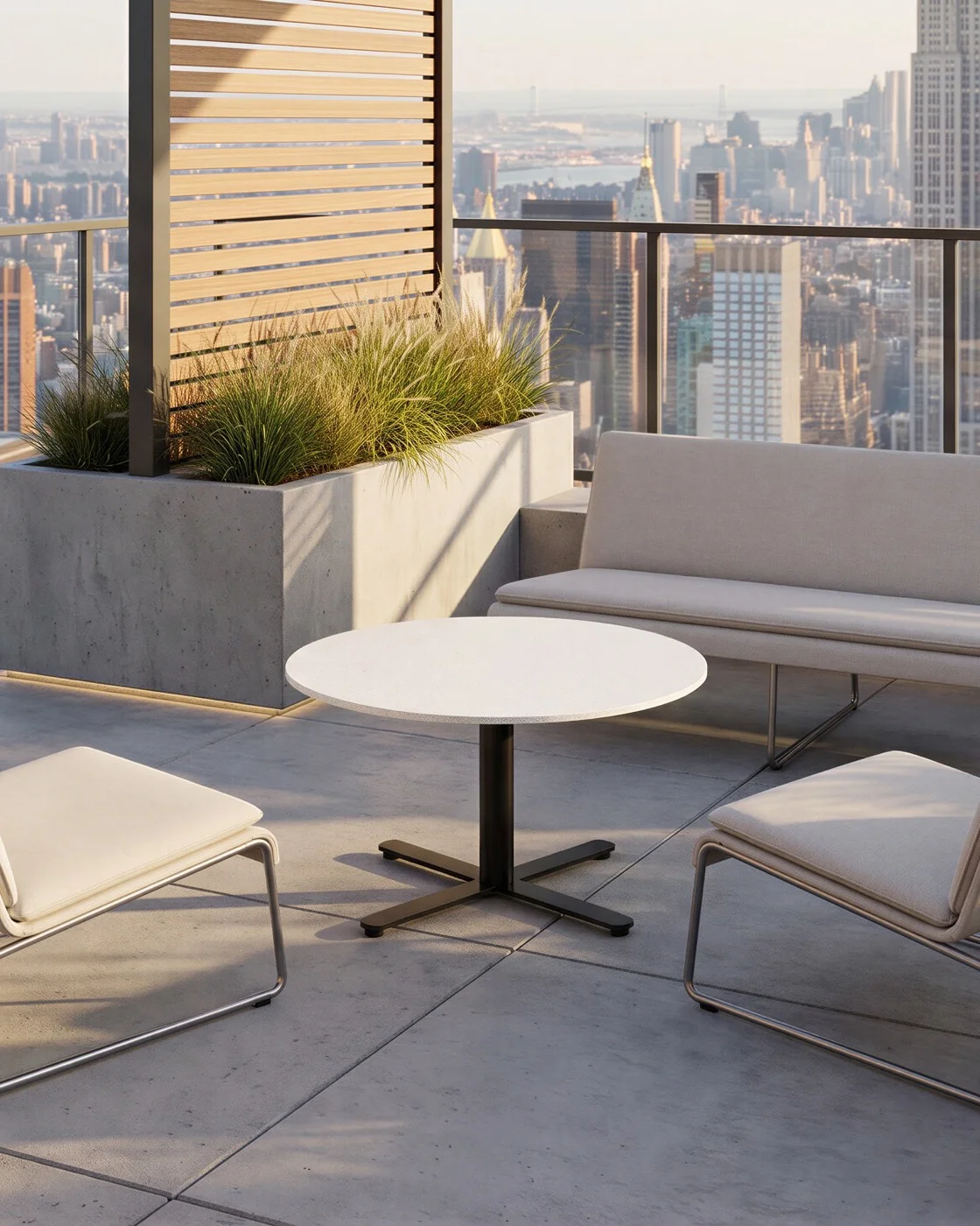 Outdoor space furnished with TableX tables